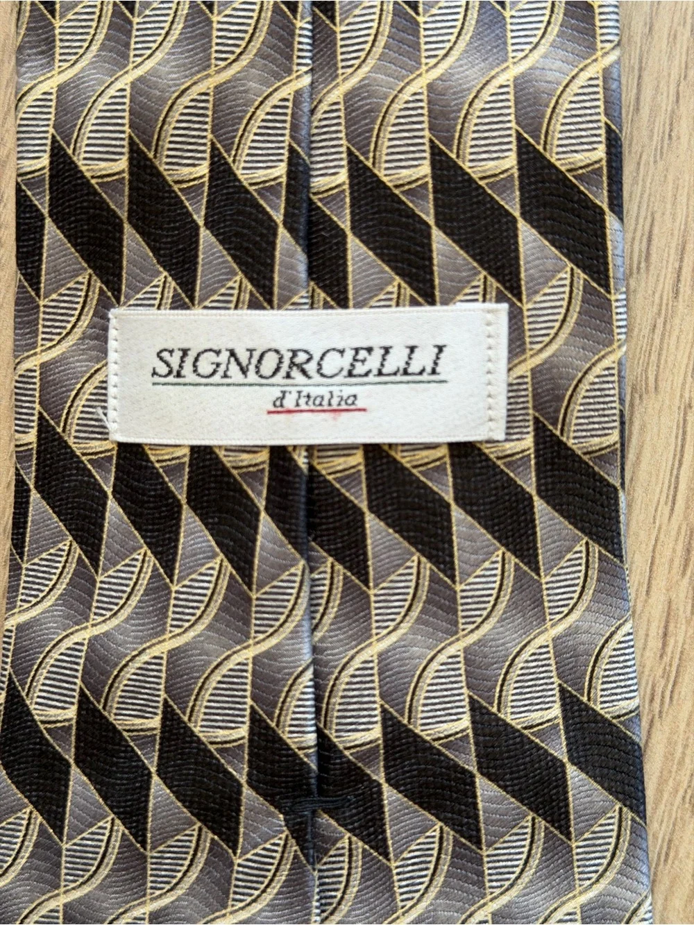 Signorelli Geometric Chevron Tie in Blue and Black